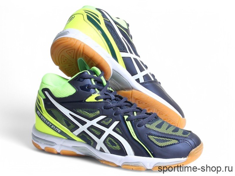 Кроссовки волейбольные высокие Asics Gel-Volley Elite 3MT синий/салатовый 500 (EU) купить в хабаровске купить в хабаровске