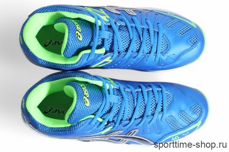 Кроссовки волейбольные высокие Asics Gel-Volley синий/салатовый 405Q (EU) купить в хабаровске купить в хабаровске