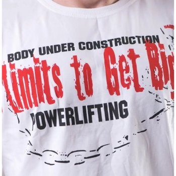 Футболка Мужская бодибилдинг GET BIG NO LIMITS белая, 3819