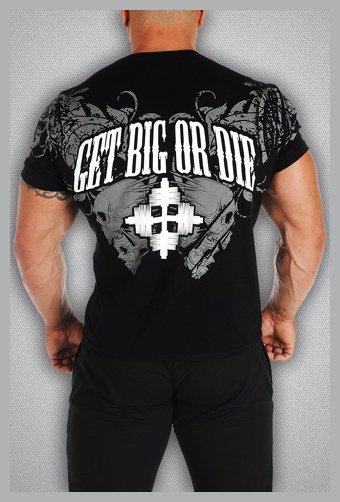 Футболка бодибилдинг GET BIG чёрная 3379 купить в хабаровске купить в хабаровске