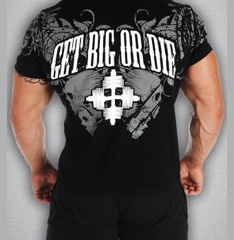 Футболка бодибилдинг GET BIG чёрная 3379