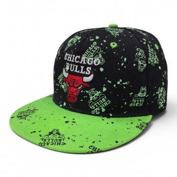 Бейсболка SNAPBACK CHICAGO BULLS черный/салатовый / 4228