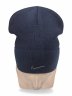 Шапка NIKE утепленная с подворотом синяя / 6484 купить в хабаровске купить в хабаровске