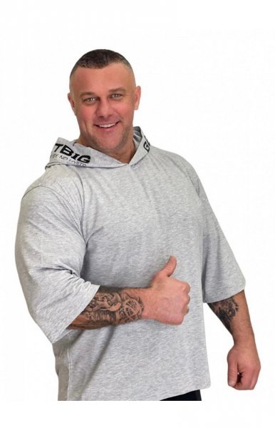 Футболка Мужская с капюшеном GET BIG св.серая / 4490 купить в хабаровске купить в хабаровске