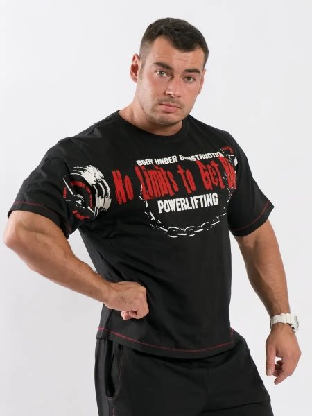 Футболка Мужская бодибилдинг GET BIG NO LIMITS черная, 3818 купить в хабаровске купить в хабаровске