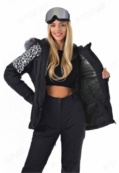 Костюм Женский горнолыжный HIGH EXPERIENCE черный леопард / 6285 купить в хабаровске купить в хабаровске