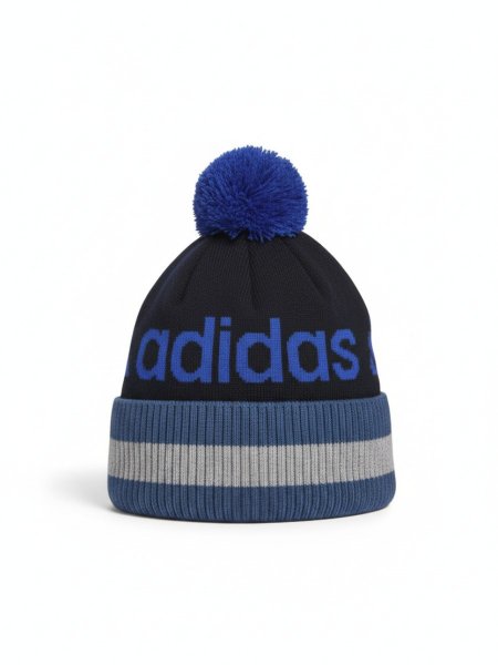Шапка ADIDAS с бубоном темно-синяя / 6494 купить в хабаровске купить в хабаровске