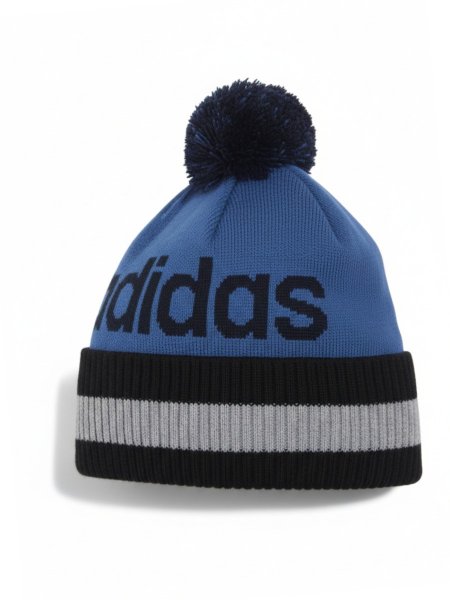 Шапка ADIDAS с бубоном синяя / 6496 купить в хабаровске купить в хабаровске