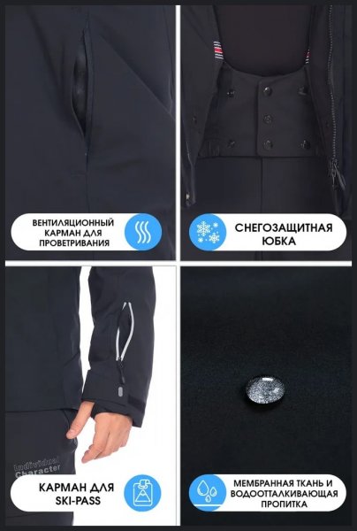 Костюм Мужской горнолыжный TISENTELE темно синий, 2701 купить в хабаровске купить в хабаровске