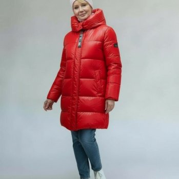 Куртка Женская LUXURY удлиненная красная / 9701-15