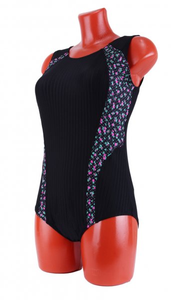 136-BF купальник черн/цветы ,  3XL (52) купить в хабаровске купить в хабаровске