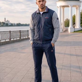 Костюм спортивный PAUL&amp;SHARK синий/серый / 2209